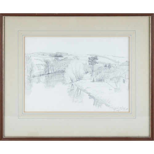 287 - PAT SHARP (TWENTIETH CENTURY) TWO PENCIL DRAWINGS Street sceneSigned and dated 1984 11” x 8” (28cm x... 