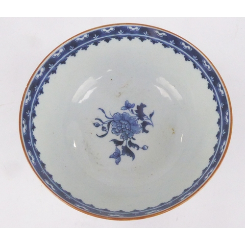 102 - CHINESE QING DYNASTY PORCELAIN BOWL decorated in underglaze blue and overglaze polychrome enamels wi... 