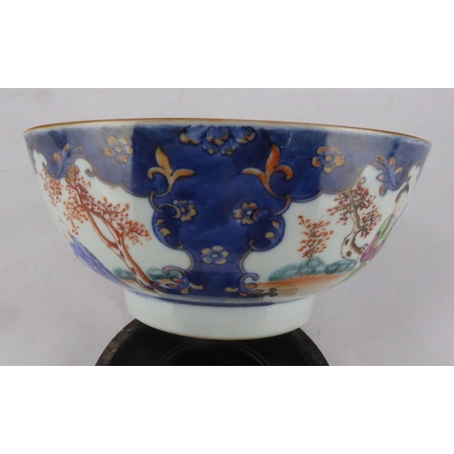 102 - CHINESE QING DYNASTY PORCELAIN BOWL decorated in underglaze blue and overglaze polychrome enamels wi... 