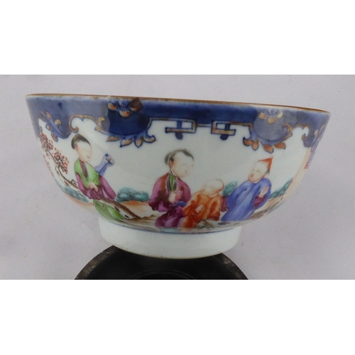 102 - CHINESE QING DYNASTY PORCELAIN BOWL decorated in underglaze blue and overglaze polychrome enamels wi... 