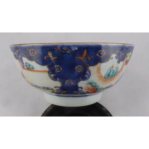 102 - CHINESE QING DYNASTY PORCELAIN BOWL decorated in underglaze blue and overglaze polychrome enamels wi... 