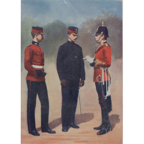 615 - R SIMKIN SEVEN LATE 19TH CENTURY CHROMOLITHOGRAPHS, NORTH WEST REGIMENTS, including Manchester (63rd... 