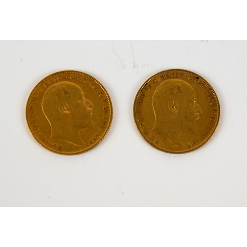 109 - TWO EDWARD VII (1907 and 1909) GOLD HALF SOVEREIGNS (2)