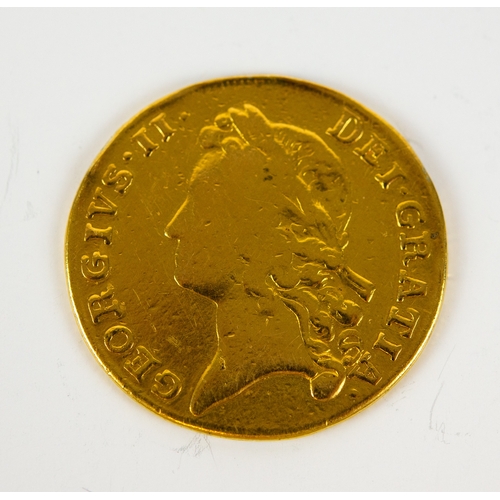 116 - GEORGE II GOLD TWO-GUINEA COIN 1739 (showing wear to high spots but all legible), 16.21gms