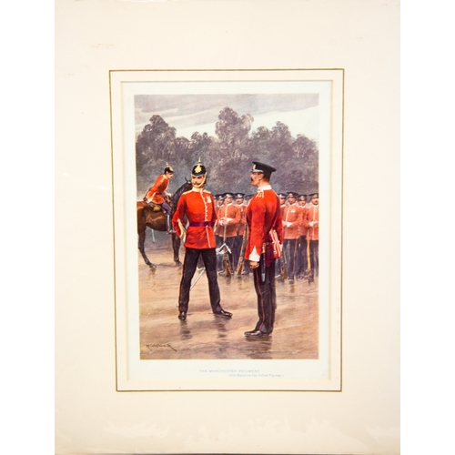 615 - R SIMKIN SEVEN LATE 19TH CENTURY CHROMOLITHOGRAPHS, NORTH WEST REGIMENTS, including Manchester (63rd... 