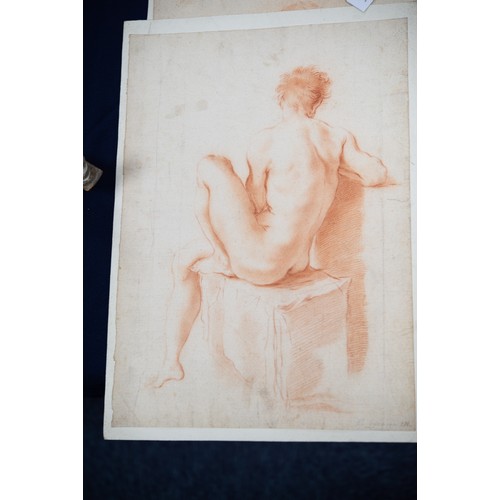 283 - GIOVANNI BATTISTA CIPRIANI (1727-1785) RED CHALK DRAWINGS ON LAID PAPER, TWO Male nude studies viewe... 