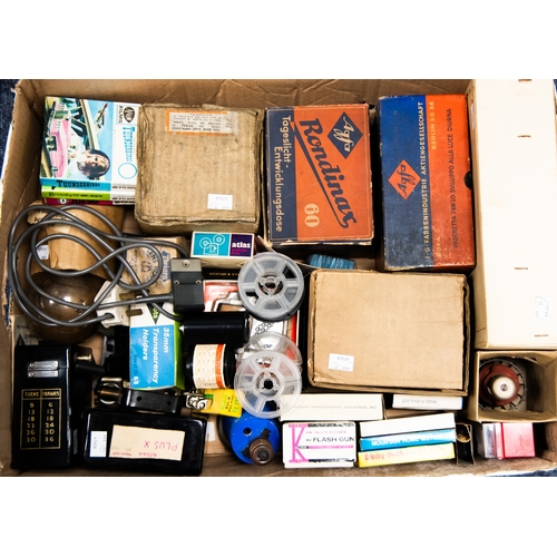 73 - ASSORTED 1950's/60's PHOTOGRAPHIC ACCESSORIES including BOXED SUPER 8 FILMS by ARROW FILMS namely 'J... 