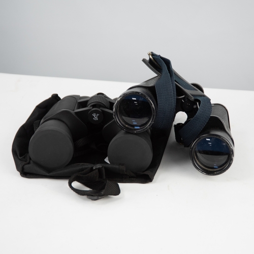 77 - PAIR OF YASHICA 10x50 BINOCULARS, with coated optics No 75110 and a PAIR OF NATIONAL GEOGRAPHIC BINO... 