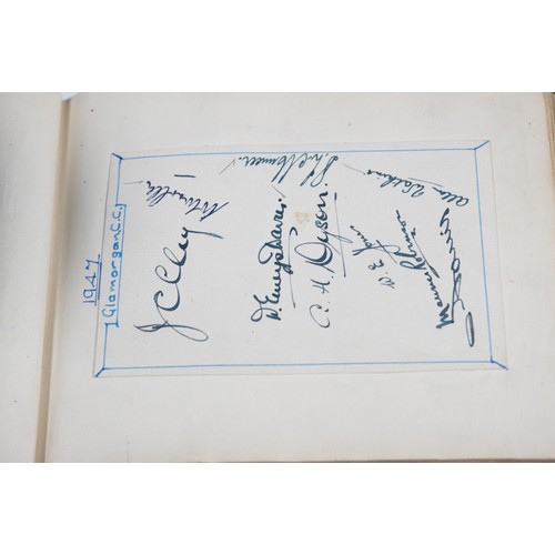 22 - CIRCA 1940s AUTOGRAPH ALBUM, MAINLY RELATING TO CRICKET AND FOOTBALL, to include Frank Swift, Manche... 