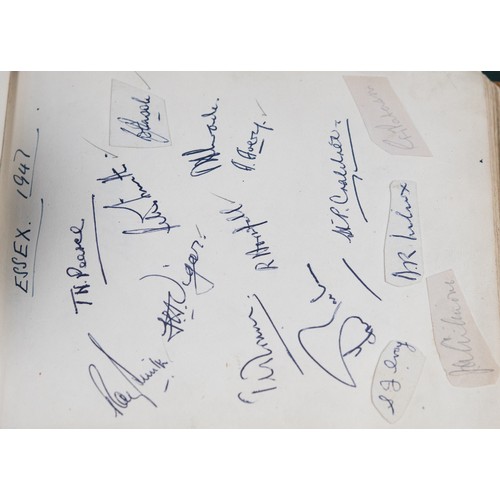 22 - CIRCA 1940s AUTOGRAPH ALBUM, MAINLY RELATING TO CRICKET AND FOOTBALL, to include Frank Swift, Manche... 