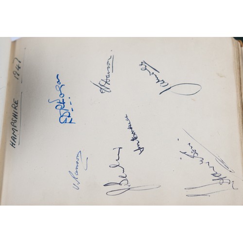 22 - CIRCA 1940s AUTOGRAPH ALBUM, MAINLY RELATING TO CRICKET AND FOOTBALL, to include Frank Swift, Manche... 