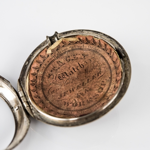 11 - J BRADLEY, LIVERPOOL, GEORGE III SILVER PAIR CASED VERGE POCKET WATCH, No 6502, with white enamelled... 