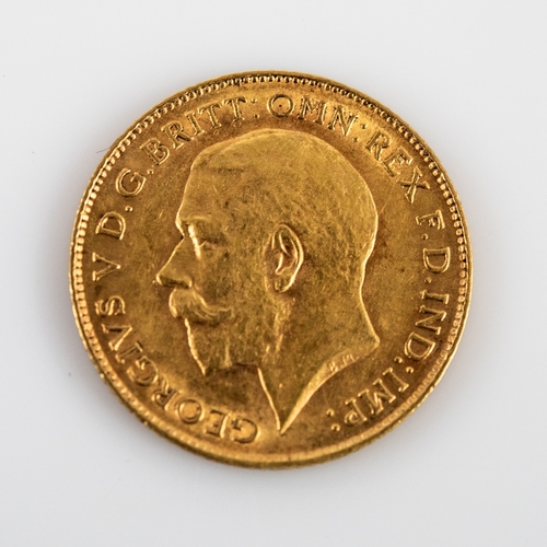 1 - GEORGE V 1913 GOLD HALF SOVEREIGN, (VF)