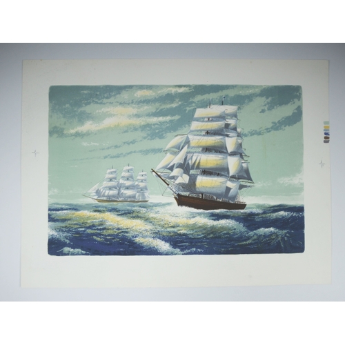 26 - NORMAN JAQUES (1922-2014) SIGNED ARTIST PROOF COLOUR PRINT‘South Wales Coast’ 20 ½” x 16” (52cm x 40... 