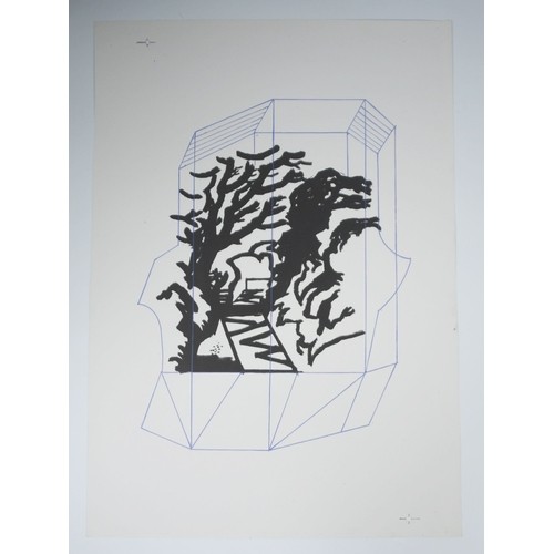 20 - NORMAN JAQUES (1922-2014) SEVEN UNSIGNED AND UNTITLED BLACK AND WHITE PRINTS Gate 20 ½” x 15” (52cm ... 