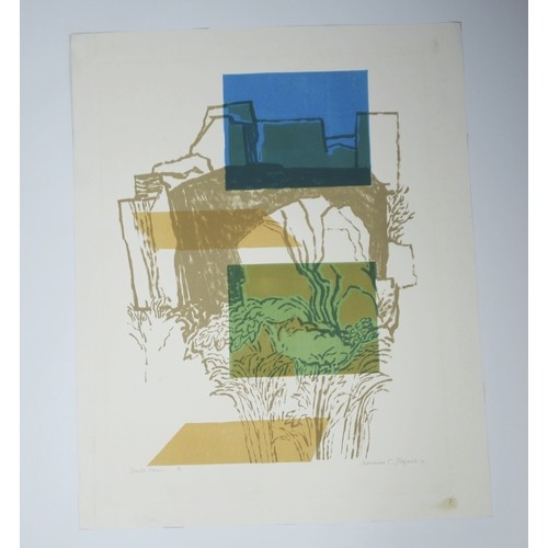 25 - NORMAN JAQUES (1922-2014)FOUR LIMITED EDITION COLOUR PRINTS‘Thorn Tree and Rocks’, (6/12) 31 ½” x 22... 