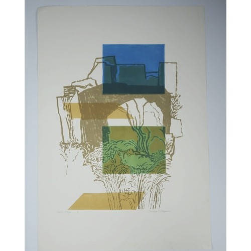 25 - NORMAN JAQUES (1922-2014)FOUR LIMITED EDITION COLOUR PRINTS‘Thorn Tree and Rocks’, (6/12) 31 ½” x 22... 