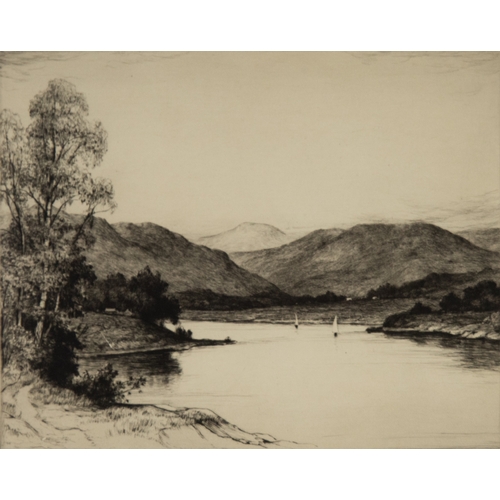 371 - JOHN FULLWOOD ARTIST SIGNED ETCHING ‘Loch Etive’ 9 ½” x 12” (24.1cm x 30.5cm) PAIR OF SMALLER ETCHIN... 