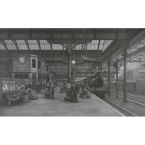 347 - JOHN S GIBB ARTIST SIGNED LIMITED EDITION PRINT FROM A PENCIL DRAWING 'Victoria' (Railway Station) M... 