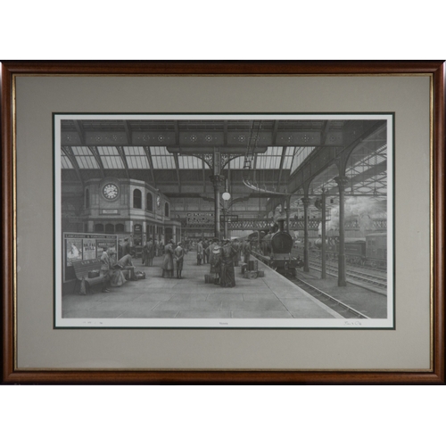 347 - JOHN S GIBB ARTIST SIGNED LIMITED EDITION PRINT FROM A PENCIL DRAWING 'Victoria' (Railway Station) M... 