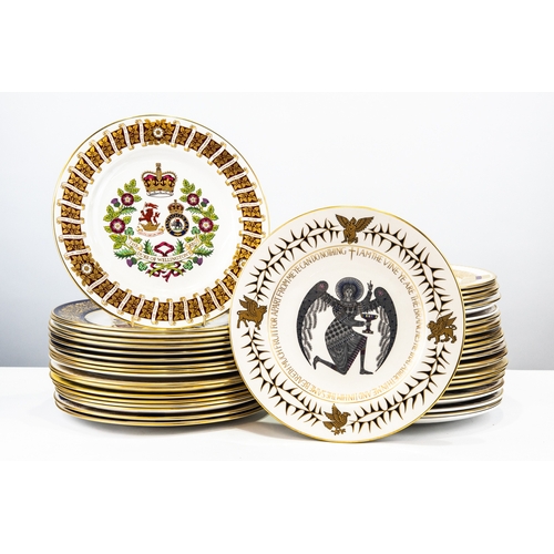 93 - FORTY TWO SPODE LIMITED EDITION CHINA COLLECTORS PLATES, including, ’CATHEDRAL’ (x10), ‘REGIMENT’ (x... 