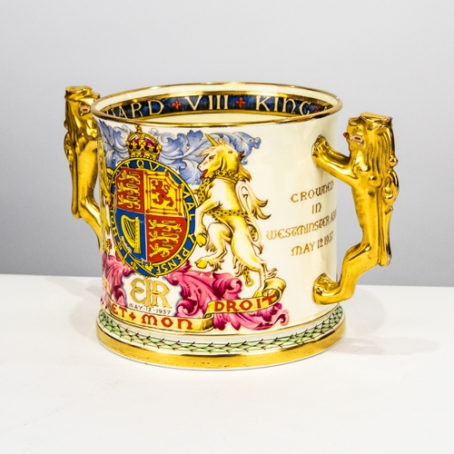 81 - PARAGON CHINA LIMITED EDITION TWO HANDLED ROYAL COMMEMORATIVE LARGE LOVING CUP, 1937, 5 ¼” (13.3cm) ... 