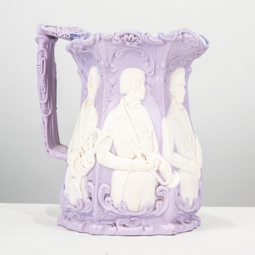 72 - SAM ALCOCK & Co, NINETEENTH CENTURY ‘THE DISTIN FAMILY, THE SAX HORN PERFORMERS’ MOULDED POTTERY... 