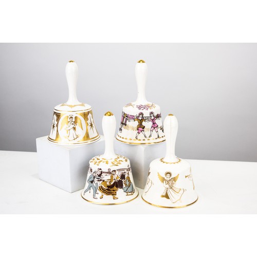 98 - SET OF FOUR CHINA ‘HAMMERSLEY ANNUAL BELLS’, 1971, handle badly cracked, 1973, 1975 and 1976, togeth... 