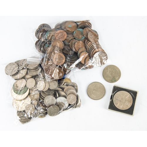 7 - SUBSTANTIAL QUANTITY OF PRE and POST DECIMAL COINAGE including VICTORIAN and LATER PENNIES and HALF-... 