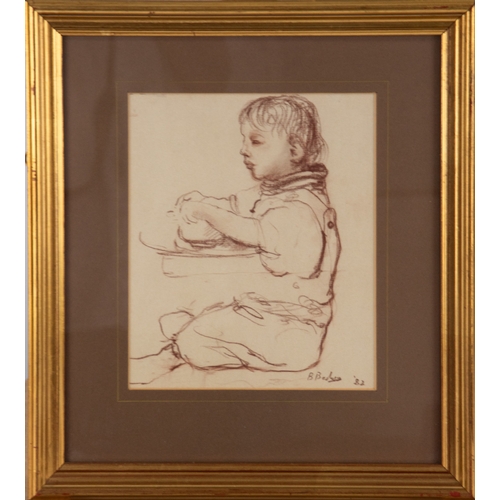 134 - BOHUSLAV BARLOW (b.1947)BISTRE CHALK DRAWINGStudy of a childSigned & dated (19)82 lower right8 ¼... 
