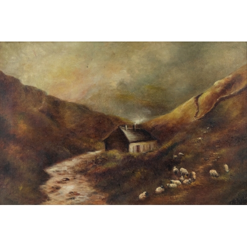 177 - BRITISH SCHOOL (Late Nineteenth/Early Twentieth Century)OIL PAINTING ON CANVASUpland river landscape... 