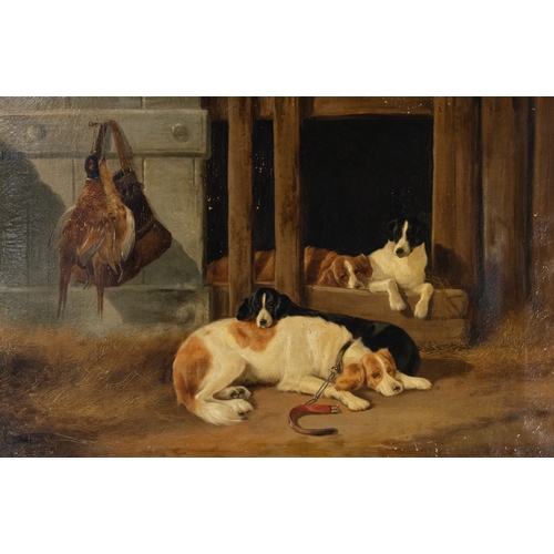 181 - JOHN GIFFORD (LATE NINETEENTH/EARLY TWENTIETH CENTURY) OIL PAINTINGS ON CANVAS, A PAIR Barn interior... 