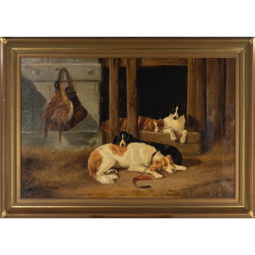 181 - JOHN GIFFORD (LATE NINETEENTH/EARLY TWENTIETH CENTURY) OIL PAINTINGS ON CANVAS, A PAIR Barn interior... 