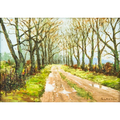 180 - G LAWTON OIL PAINTING ON BOARD 'Wood Lane, Conwy' Signed lower right, titled and dated 18-7-(19)'95 ... 