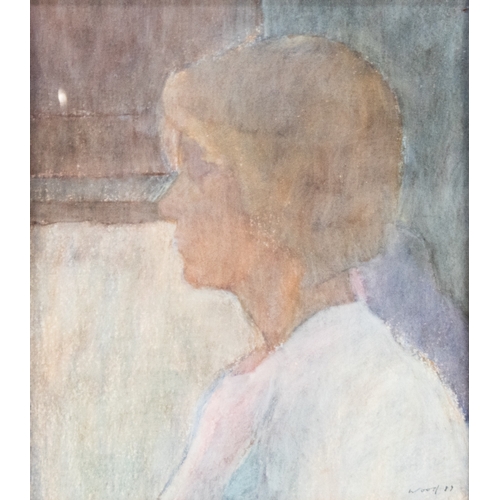 165 - MICHAEL WOOD (1959)PASTEL‘Girl in White’ Signed and dated (19)89, tilted to TIB LANE GALLERY, MANCHE... 