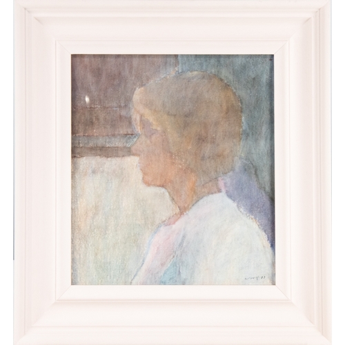 165 - MICHAEL WOOD (1959)PASTEL‘Girl in White’ Signed and dated (19)89, tilted to TIB LANE GALLERY, MANCHE... 