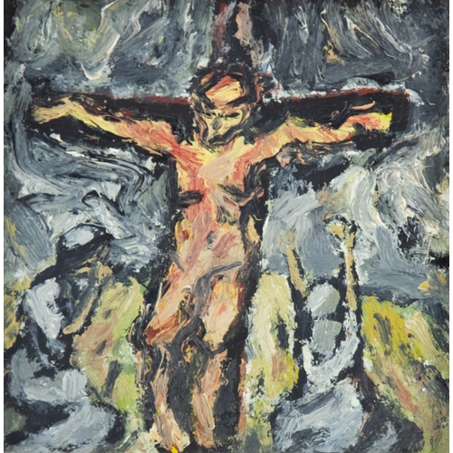 146 - BARRY DE MORE (1948-2023) TWO IMPASTO OILS ON BOARD‘St George and the Dragon, (after Titian), 2012 1... 