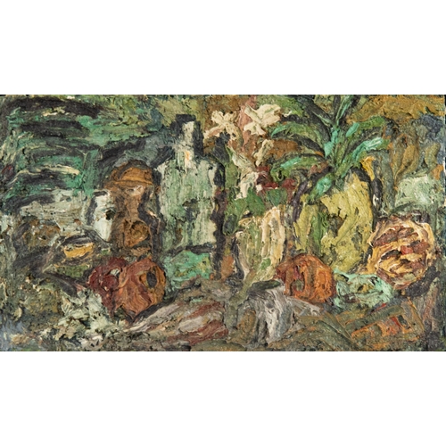 141 - BARRY DE MORE (1948-2023) IMPASTO OIL ON BOARD Still Life with Pineapple’, 2017 Signed, titled and d... 