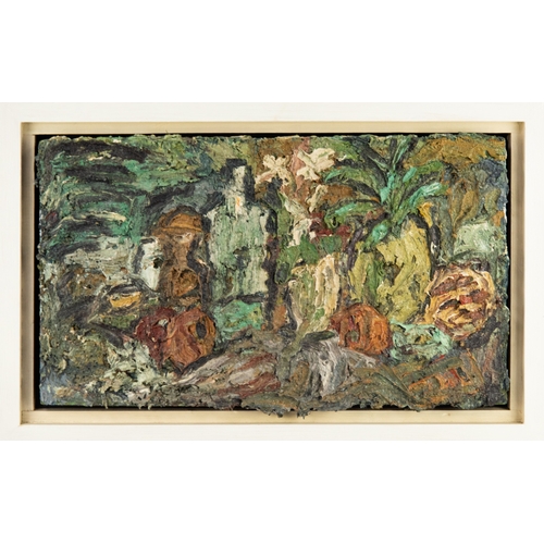 141 - BARRY DE MORE (1948-2023) IMPASTO OIL ON BOARD Still Life with Pineapple’, 2017 Signed, titled and d... 