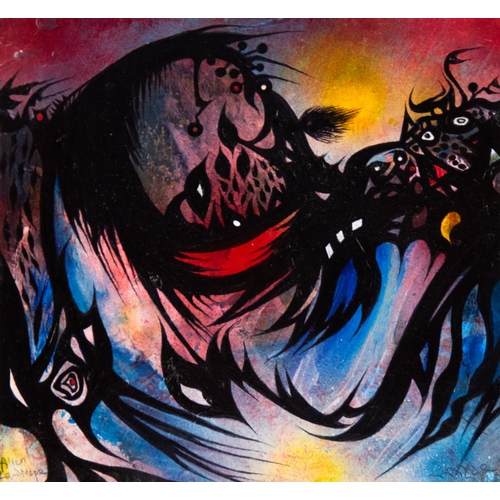 156 - DAVID WILDE (1918-1974) TWO ACRYLICS ON BOARD‘Alien Landscape’ 10 ¼” x 11” (26cm x 28cm)‘Seaweed Abe... 