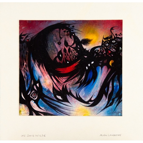 156 - DAVID WILDE (1918-1974) TWO ACRYLICS ON BOARD‘Alien Landscape’ 10 ¼” x 11” (26cm x 28cm)‘Seaweed Abe... 