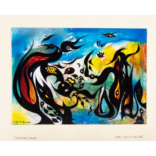 156 - DAVID WILDE (1918-1974) TWO ACRYLICS ON BOARD‘Alien Landscape’ 10 ¼” x 11” (26cm x 28cm)‘Seaweed Abe... 