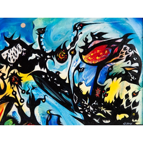 155 - DAVID WILDE (1918-1974) ACRYLIC ON BOARD‘Wild Hedgerow’Signed and titled, part hidden by the frame11... 