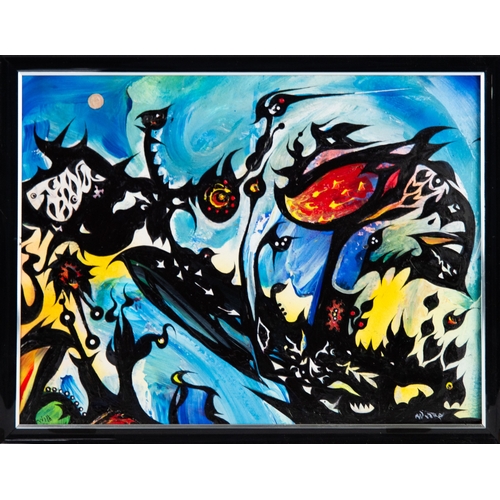 155 - DAVID WILDE (1918-1974) ACRYLIC ON BOARD‘Wild Hedgerow’Signed and titled, part hidden by the frame11... 