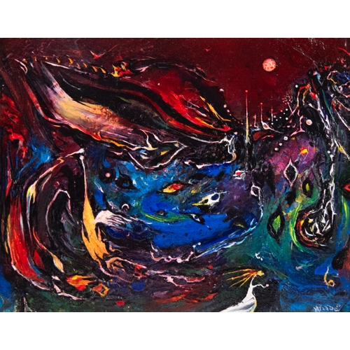 153 - DAVID WILDE (1918-1974)ACRYLIC ON BOARD ‘Fairey Glen’ Signed and titled and with hand written note b... 