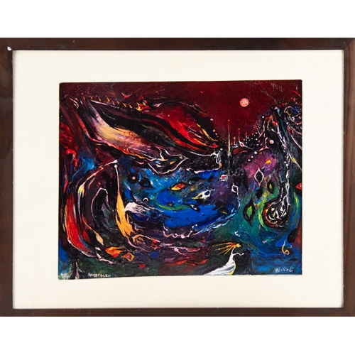 153 - DAVID WILDE (1918-1974)ACRYLIC ON BOARD ‘Fairey Glen’ Signed and titled and with hand written note b... 