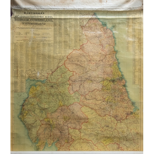 130 - NIGHTINGALE'S NEW MAP OF NORTHUMBERLAND; DURHAM, CUMBERLAND AND WESTMORLAND and PART OF YORKSHIRE, s... 