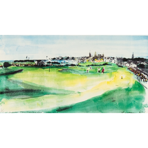 136 - After HAROLD RILEY (1934-2023)LIMITED EDITION COLOUR PRINT from a WATERCOLOUR'St Andrews Open Champi... 