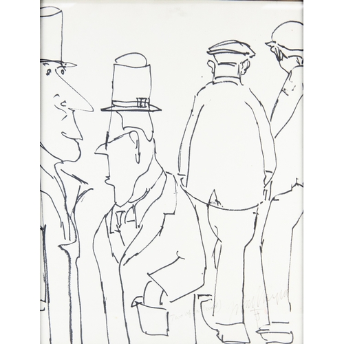 149 - JOHN THOMPSON (1924-2011) BLACK FELT TIP PEN DRAWING ‘Two of a Kind’ Signed, monogrammed and titled ... 