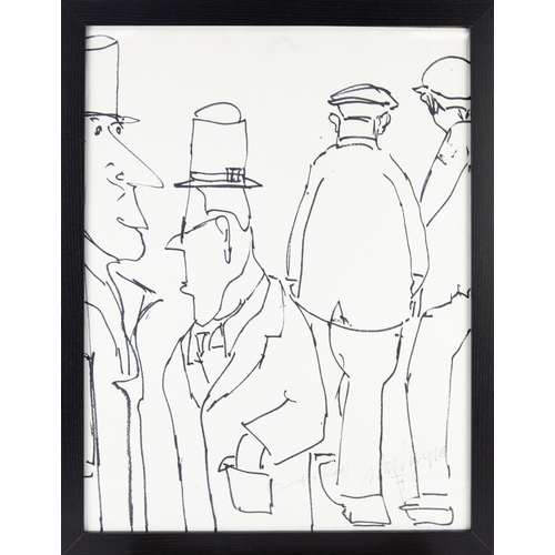 149 - JOHN THOMPSON (1924-2011) BLACK FELT TIP PEN DRAWING ‘Two of a Kind’ Signed, monogrammed and titled ... 